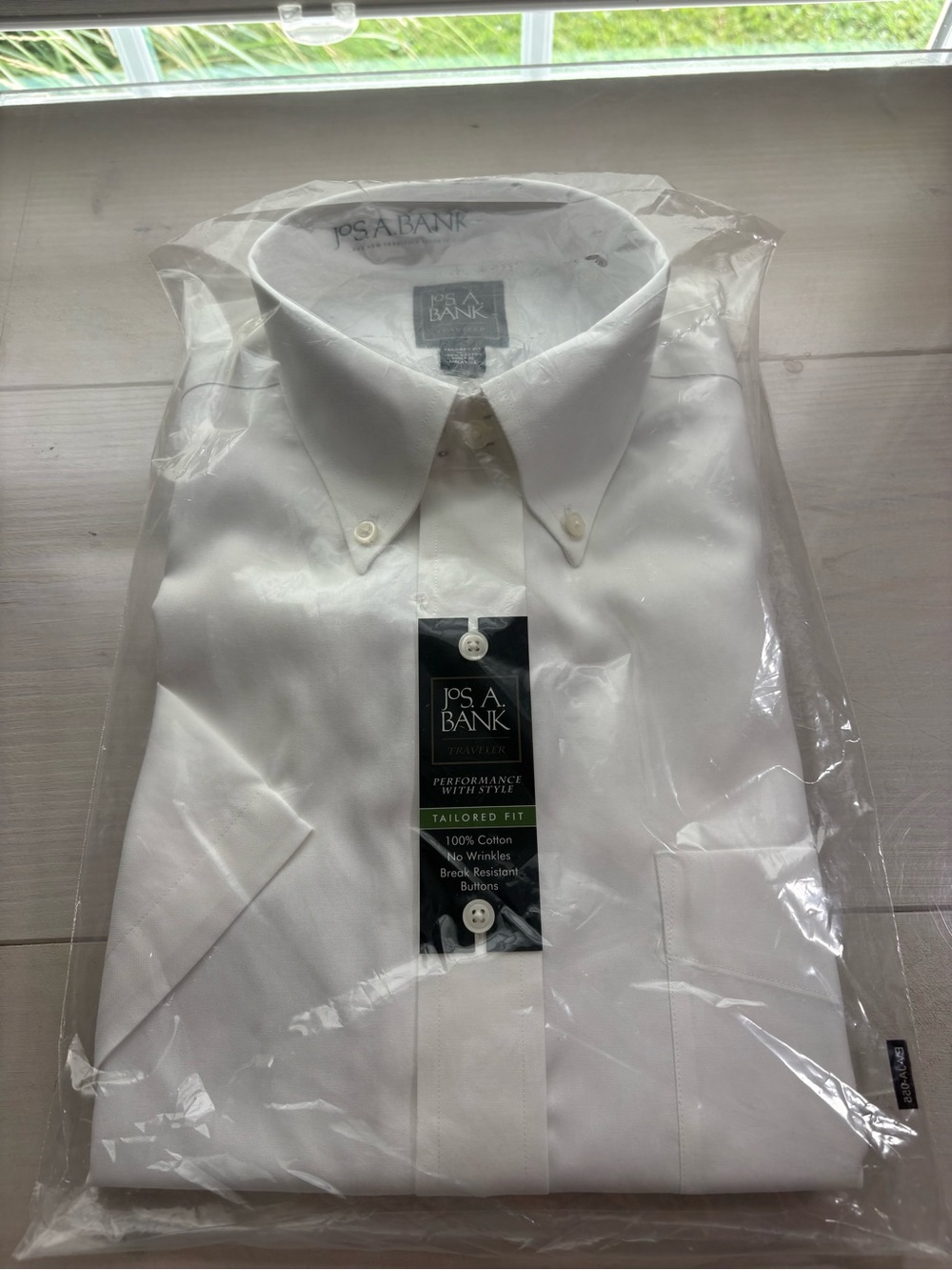 Jos. A. Bank White Tailored Fit Dress Shirt - Button-Down Collar